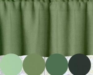 Solid Green Valances and Cafe Curtains, 100% USA Cotton – Light Mint, Prairie, Topiary, and Dark Hunter – Custom Sizes Availabl